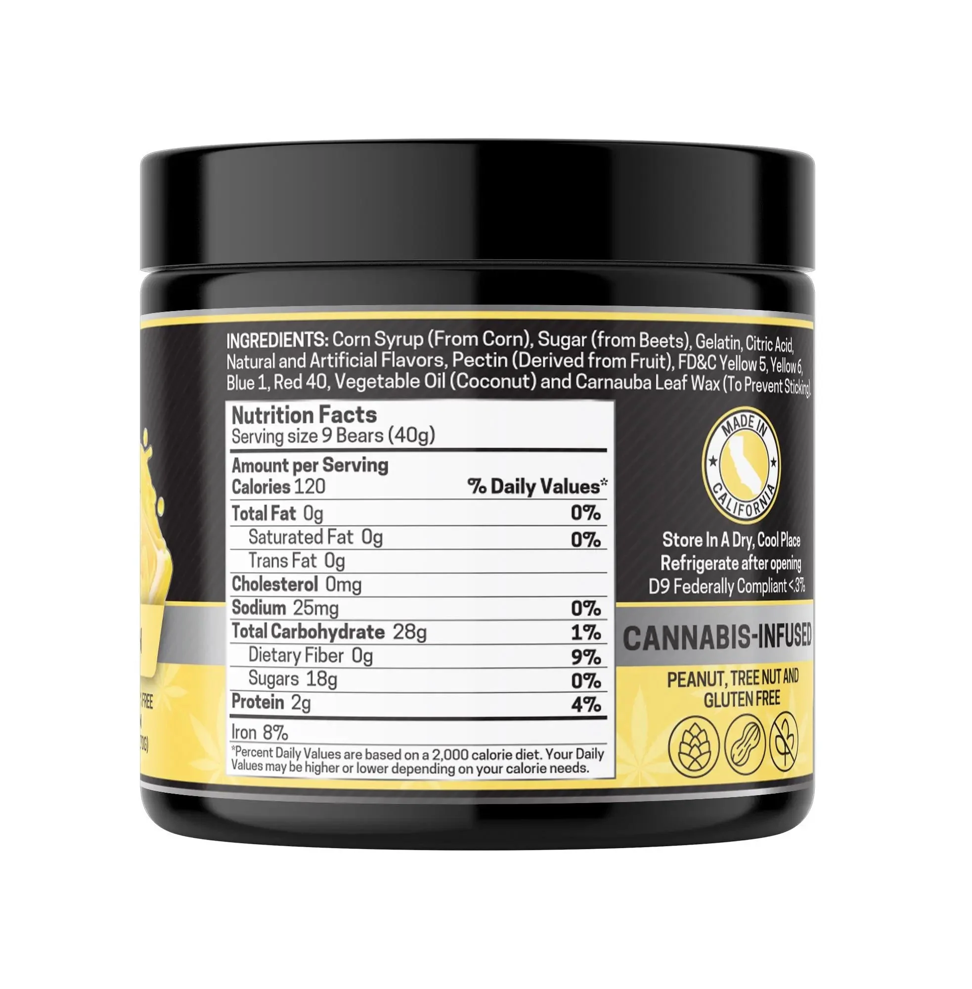 CBD+THC Gummies, Lemon - 1000mg | 25 Pcs Gummies - Image 4