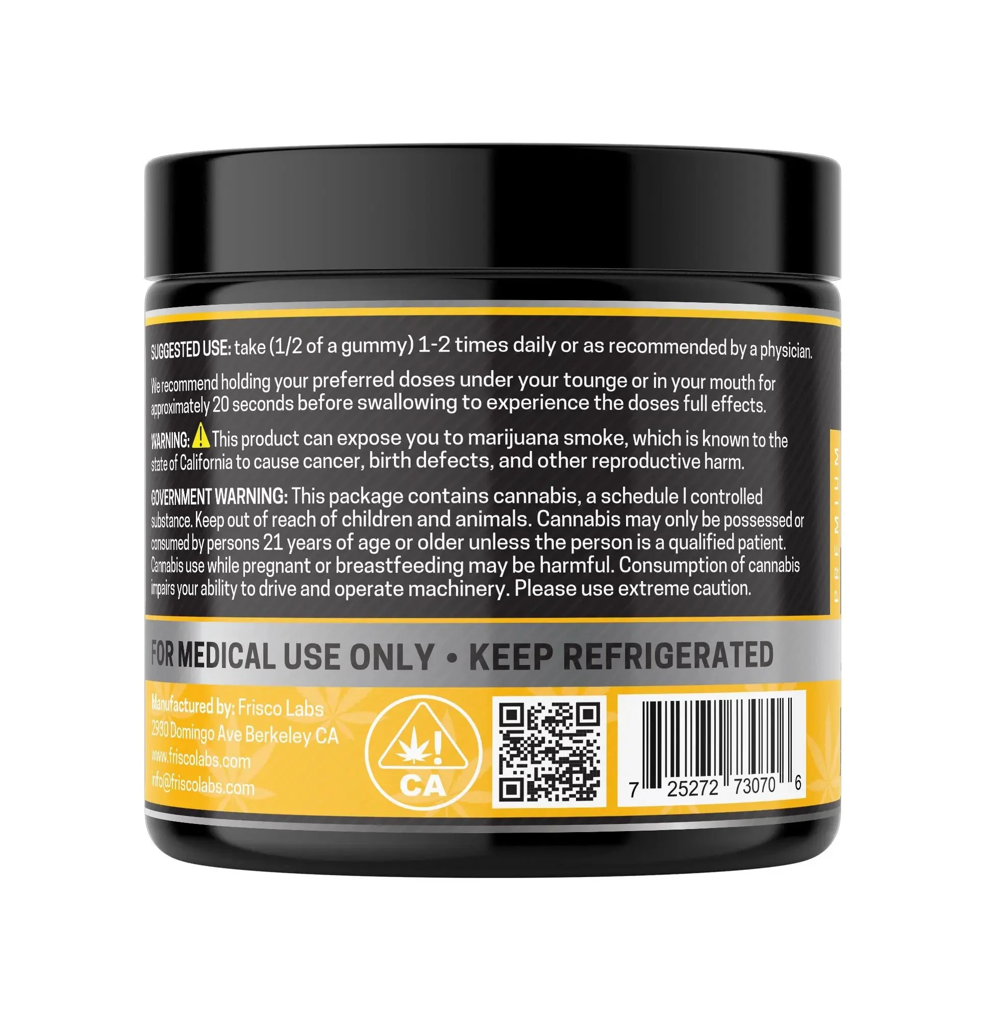 CBD+THC Gummies, Mango - 1000mg | 25 Pcs Gummies - Image 3