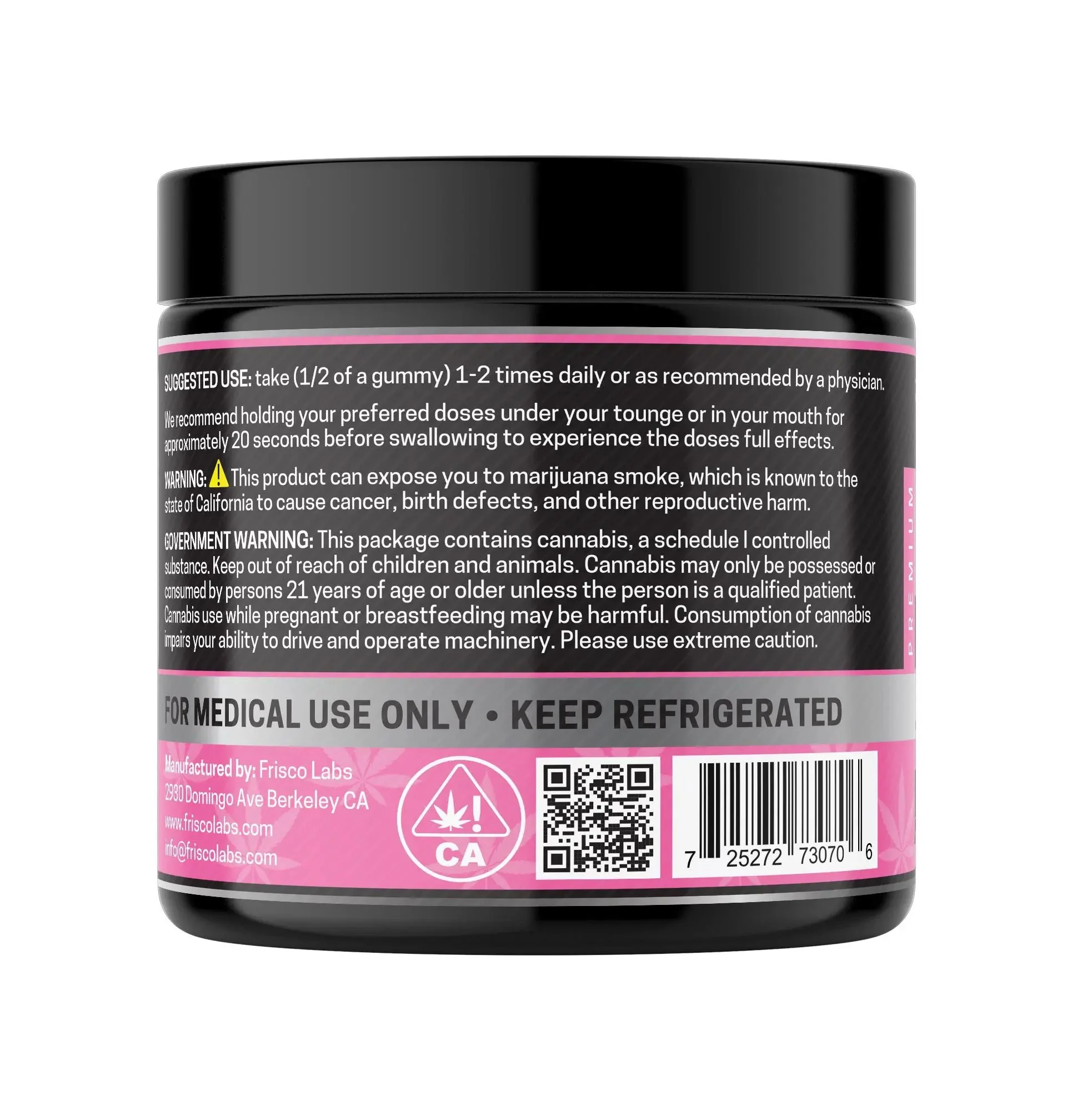 CBD+THC Gummies, Pink Grapefruit - 1000mg | 25 Pcs Gummies - Image 3