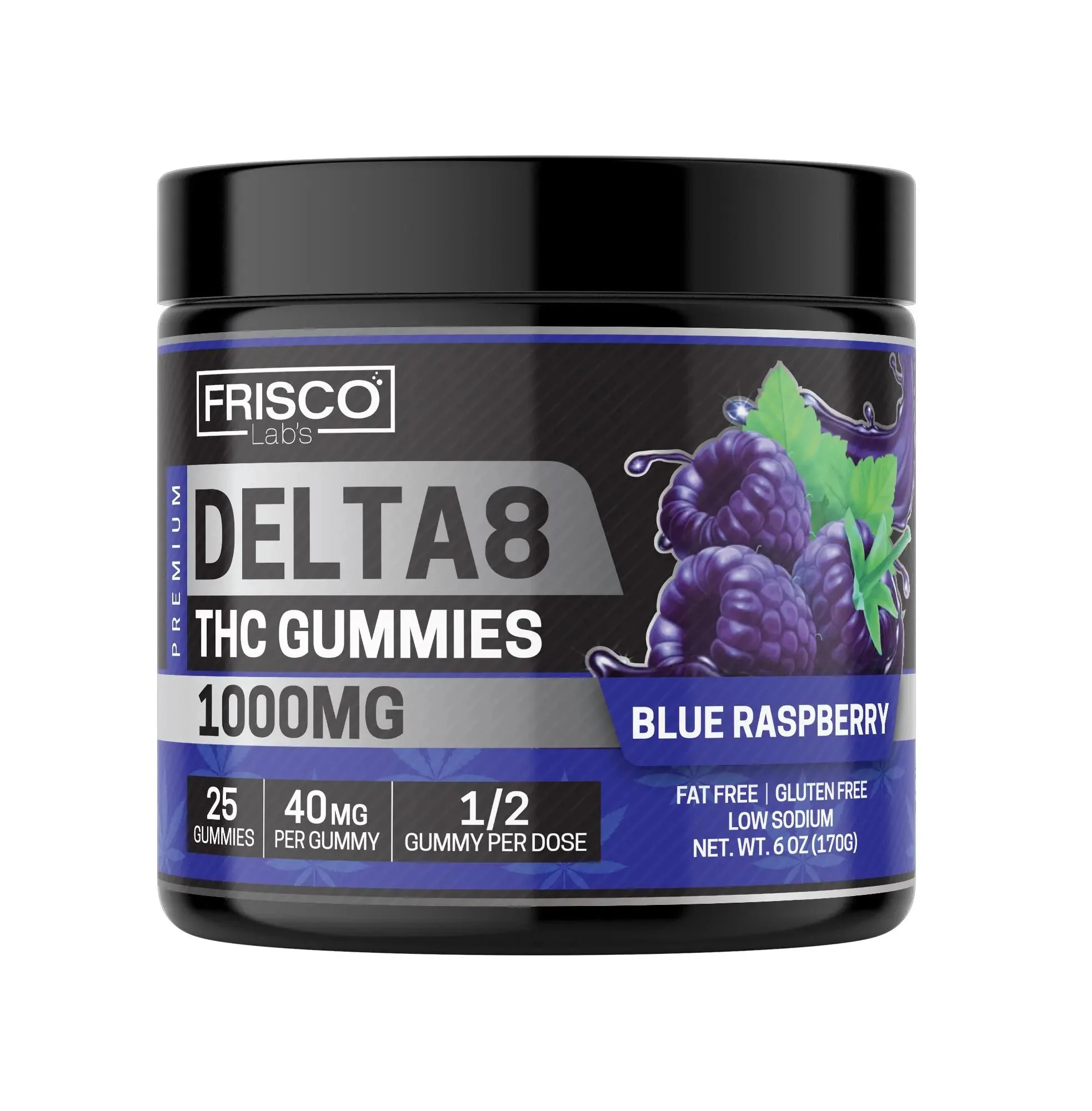 Delta 8 Gummies, Blue Raspberry - 1000mg | 25 Pcs Gummies - Image 2