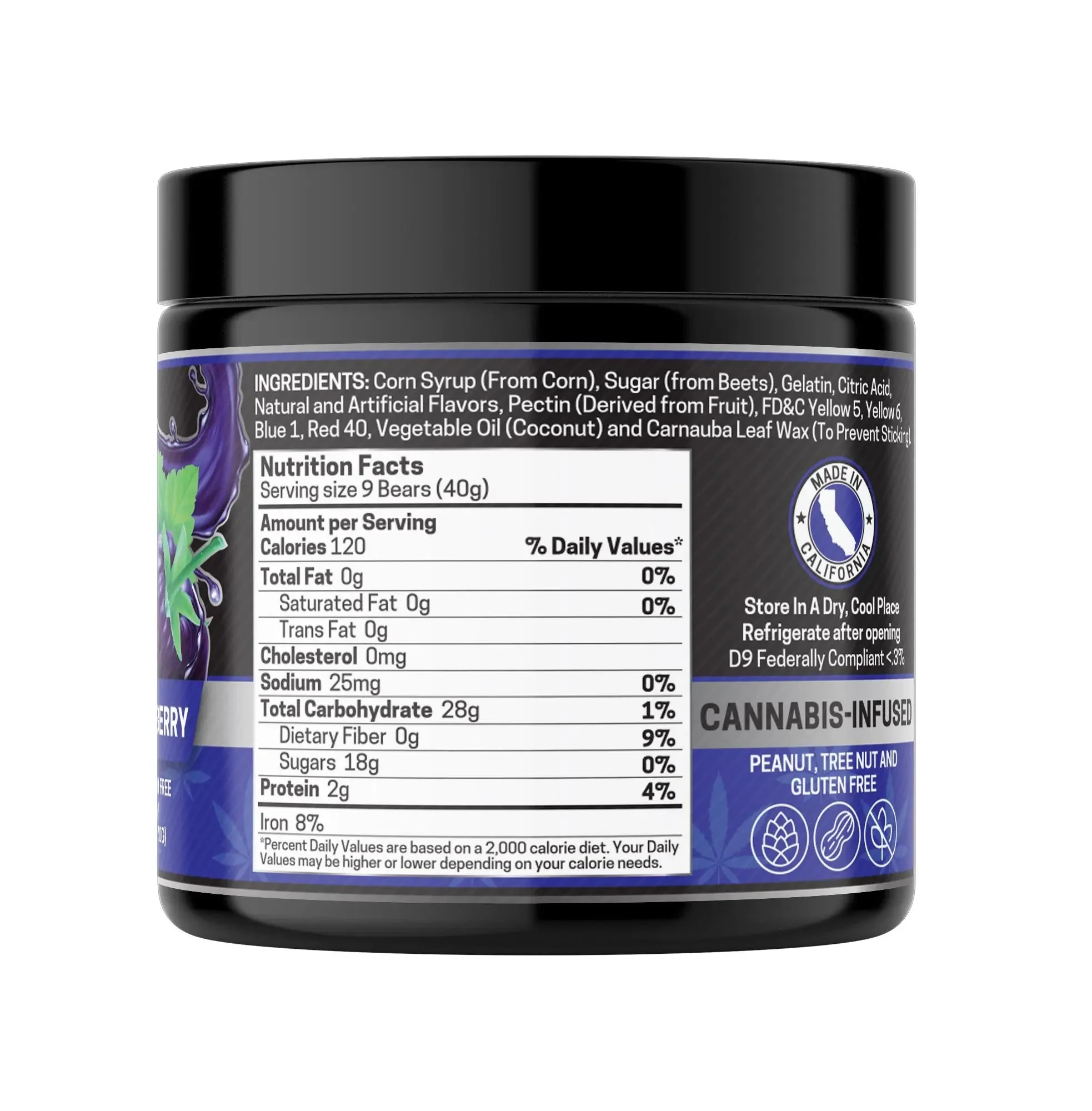 Delta 8 Gummies, Blue Raspberry - 1000mg | 25 Pcs Gummies - Image 3