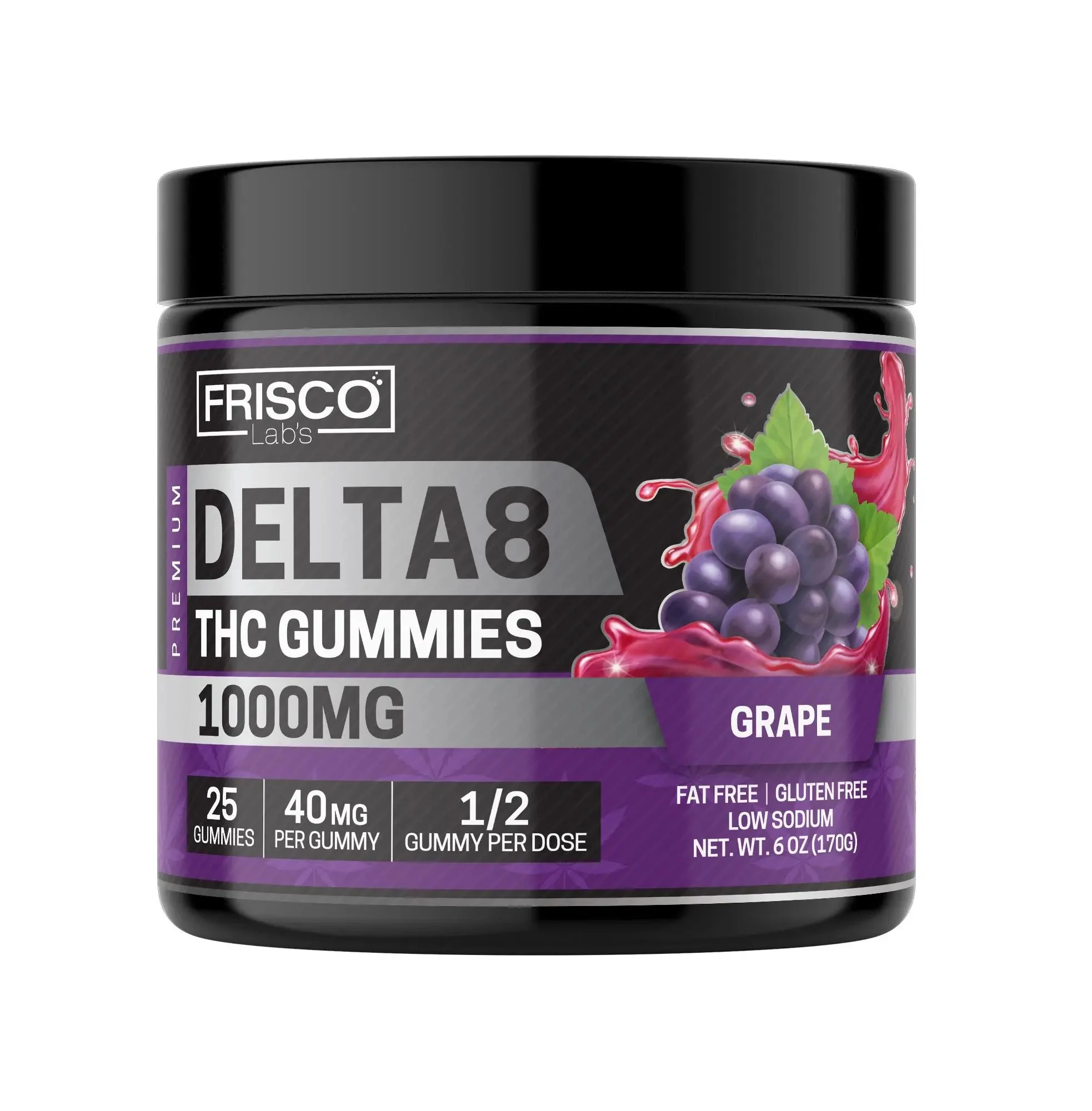 Delta 8 Gummies, Grape - 1000mg | 25 Pcs Gummies - Image 2