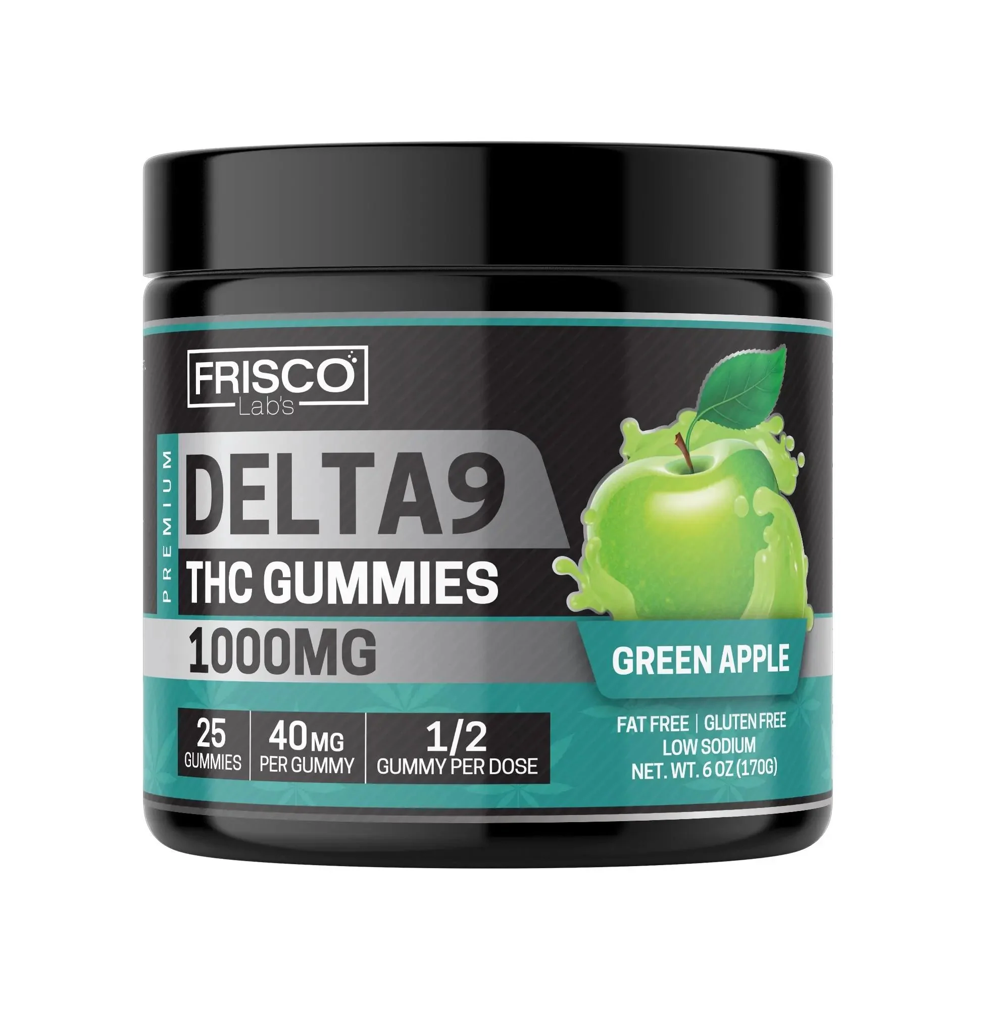 Delta 9 Gummies, Green Apple - 1000mg | 25 Pcs Gummies - Image 2