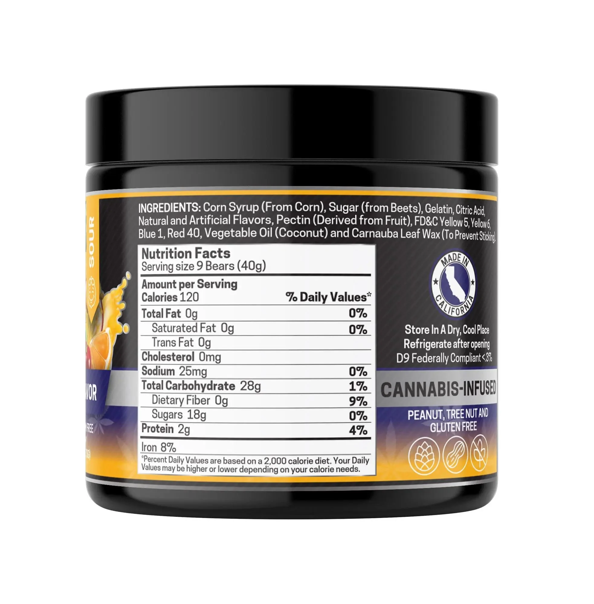Delta 9 Gummies, Mix Flavor Sour - 1000mg | 25 Pcs Gummies - Image 4