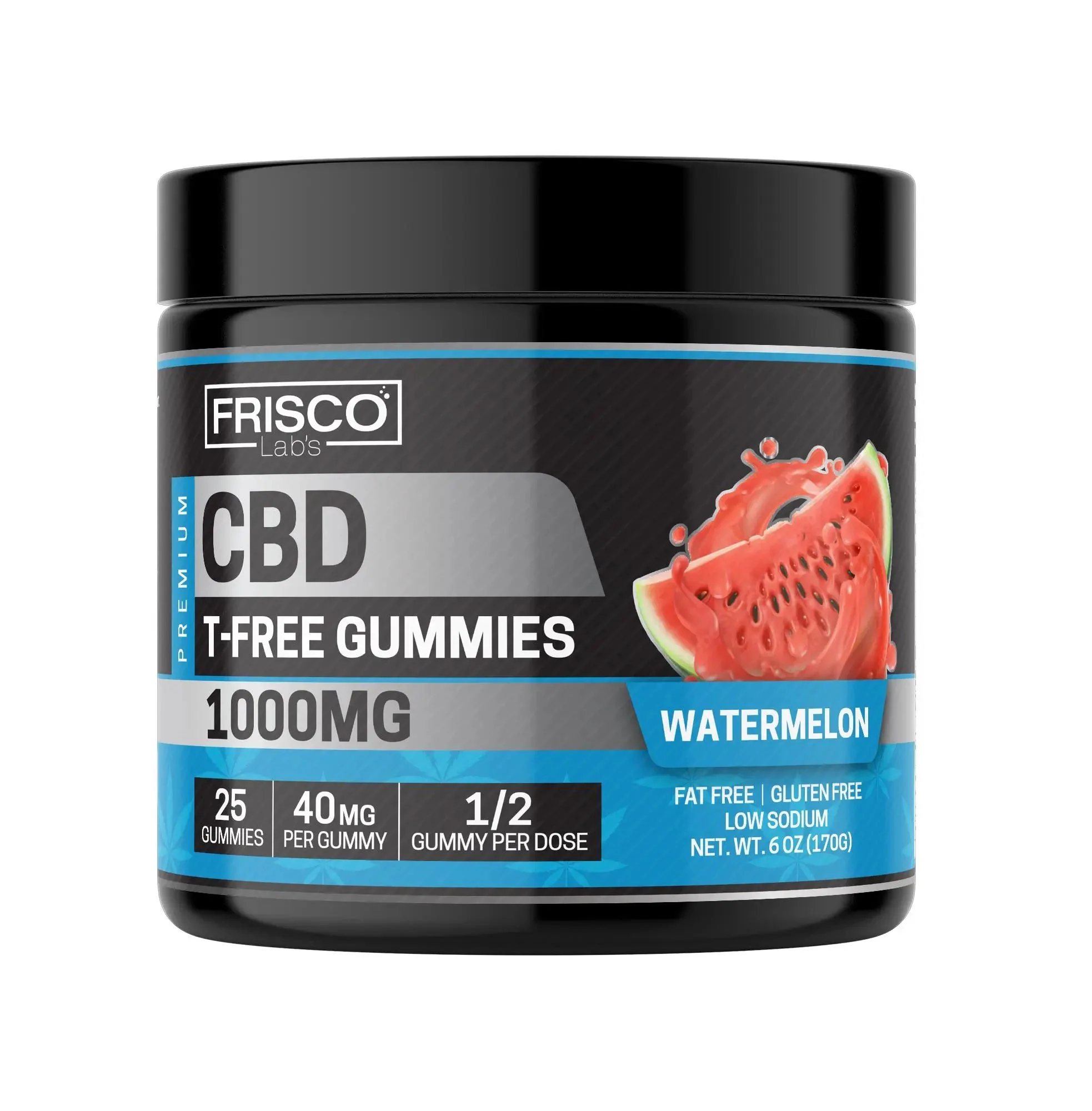 T-Free CBD Gummies, Watermelon - 1000mg | 25 Pcs Gummies - Image 2