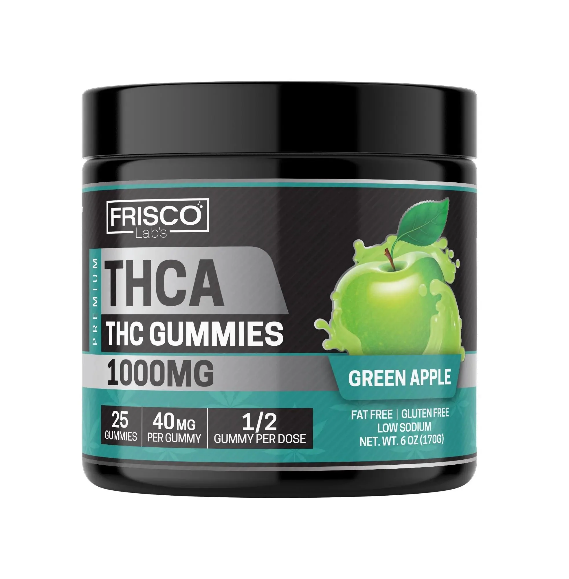 THCA Gummies, Green Apple - 1000mg | 25 Pcs Gummies - Image 2