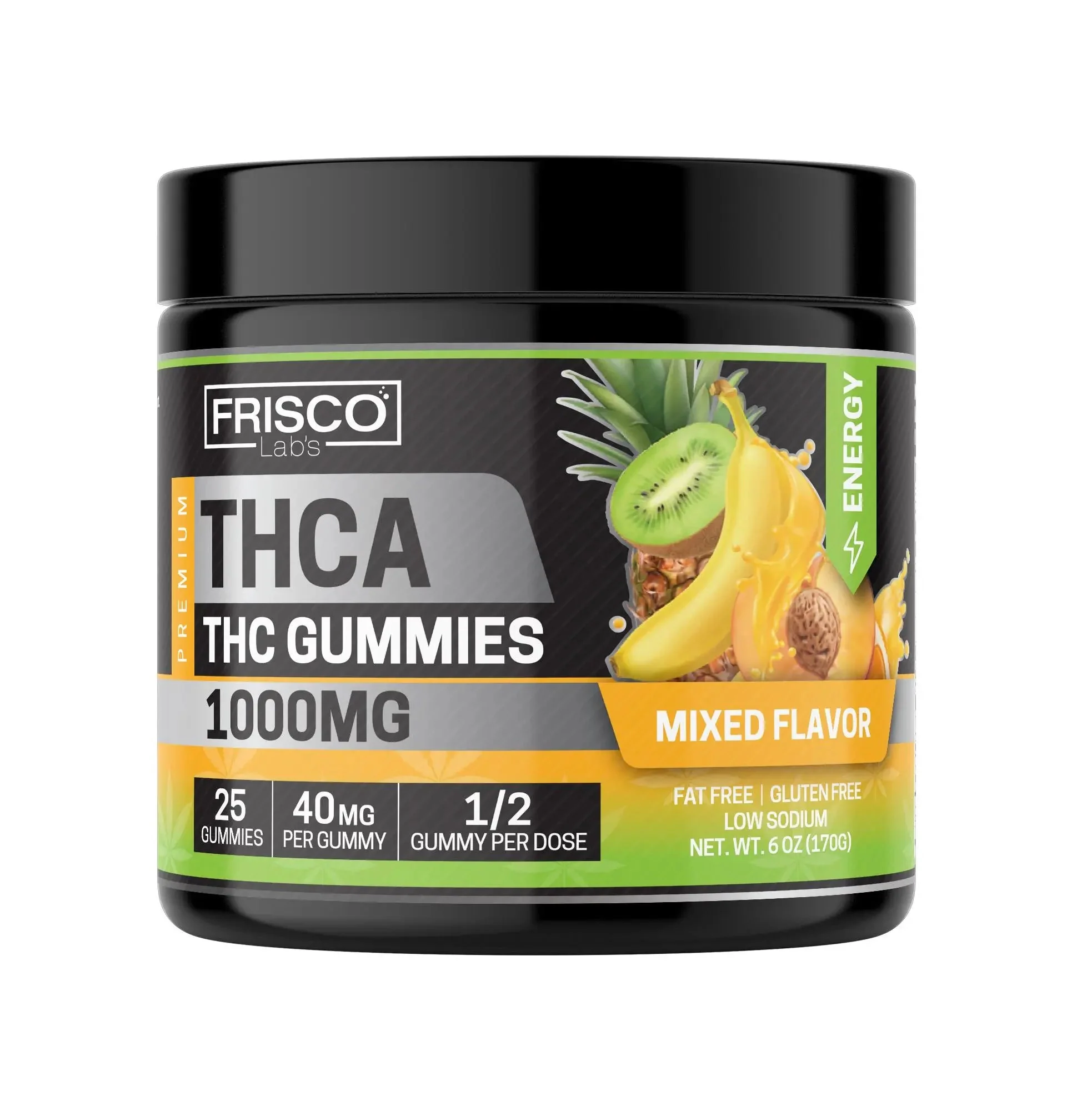 THCA Gummies, Mix Flavor Energy - 1000mg | 25 Pcs Gummies - Image 2